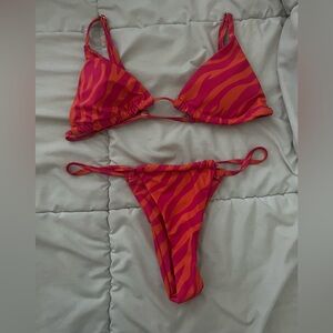 Vibrant Red and Orange Bikini Set